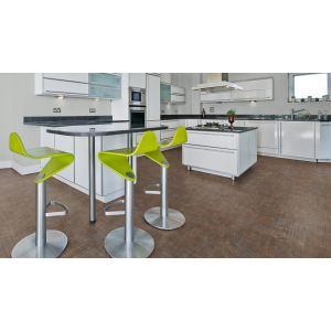 Keuken met Abstract Downton Brown 53126 PVC vloer mFLOR