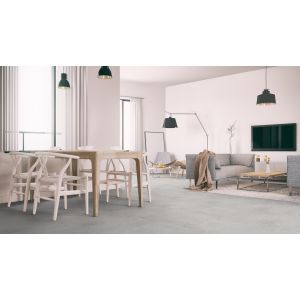 Woonkamer met Estrich Stone Light Grey 59221 PVC vloertegel mFLOR