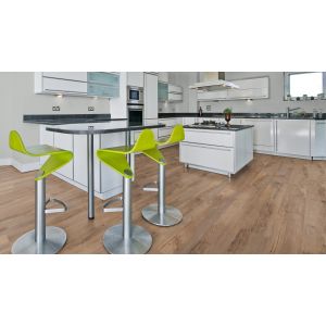 Keuken met Authentic Plank Mocha 81011 PVC vloer mFLOR