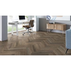 Kantoor met Parva Oak Lombardia 41217 PVC visgraat vloer mFLOR