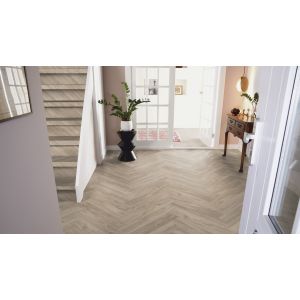 Hal met Parva Oak Sardinia 41219 PVC visgraat vloer mFLOR