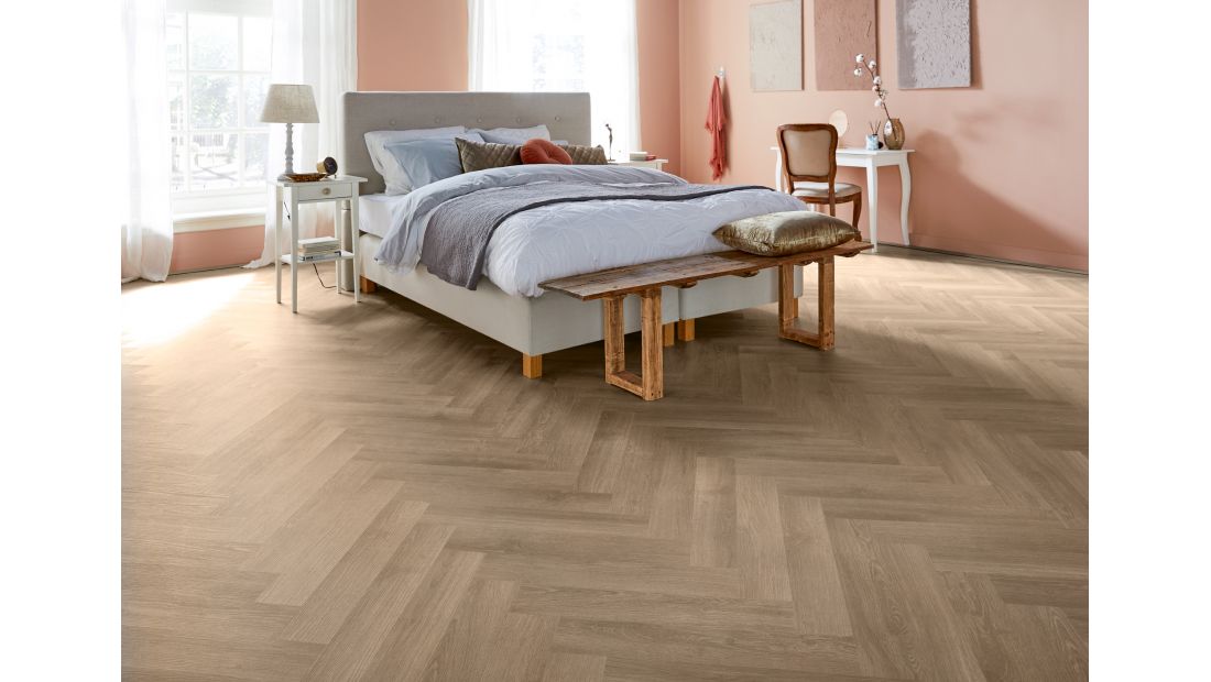 Slaapkamer Parva River Oak Douro 41325  PVC visgraat vloer mFLOR